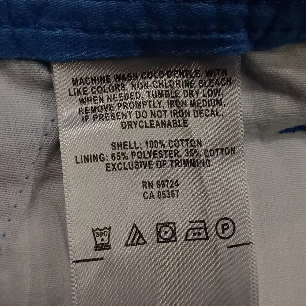 Columbia Mens Size 38 Light Blue 100% Cotton Flat Front Chino Shorts